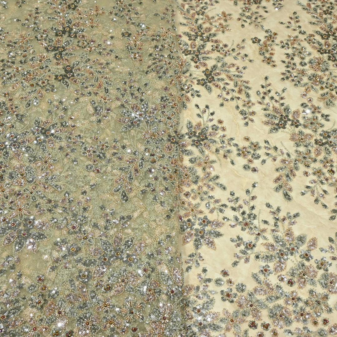 Premium Imported Net Embroidery Fabric with Heavy Sequin & Beads| 06369508-2