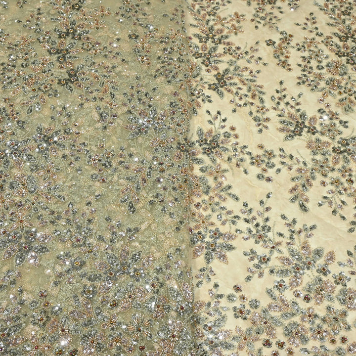 Premium Imported Net Embroidery Fabric with Heavy Sequin & Beads| 06369508-2