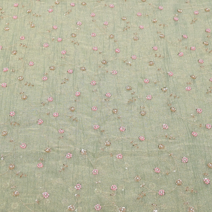 Dyed Shimmer Tissue Moti Sequins Embroidery Fabric - S50735-4