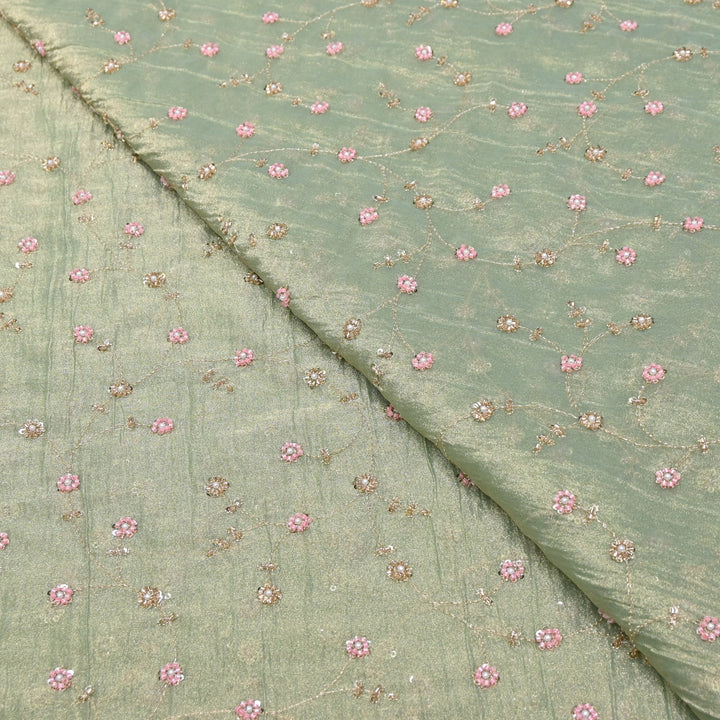 Dyed Shimmer Tissue Moti Sequins Embroidery Fabric - S50735-4