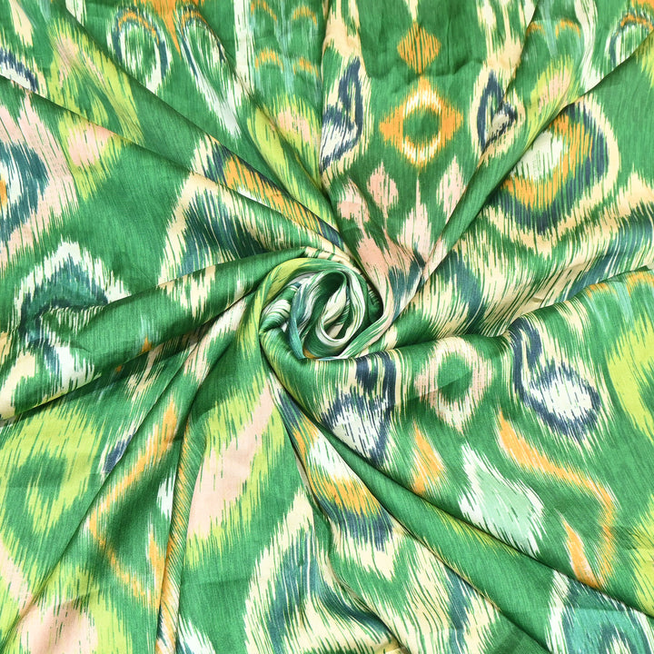 Elegant Modal Satin Digital Print Fabric 6 – Soft Luxury Designer Fabric - 001416- T1
