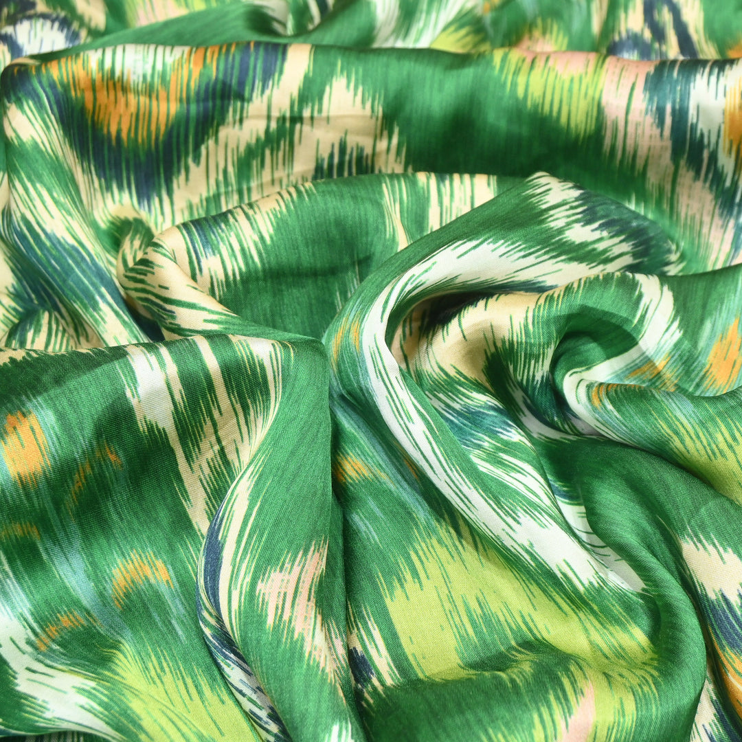 Elegant Modal Satin Digital Print Fabric 6 – Soft Luxury Designer Fabric - 001416- T1