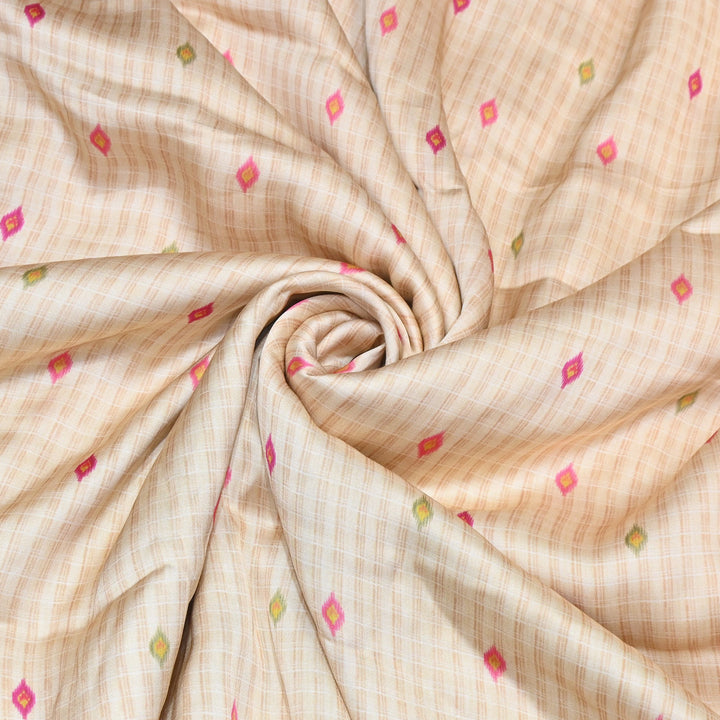 Elegant Modal Satin Digital Print Fabric 6 – Soft Luxury Designer Fabric - 001416- T14