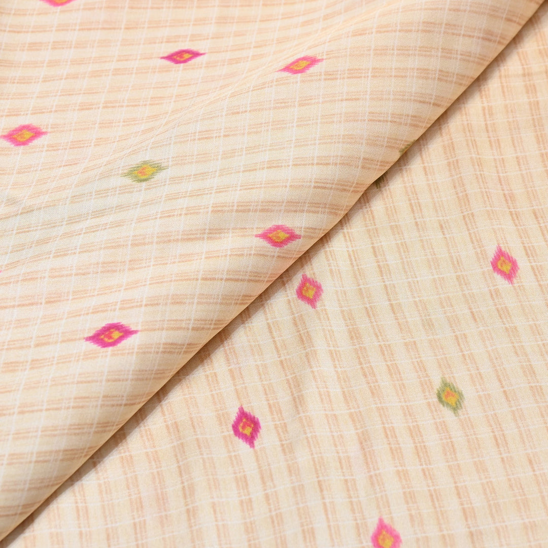 Elegant Modal Satin Digital Print Fabric 6 – Soft Luxury Designer Fabric - 001416- T14
