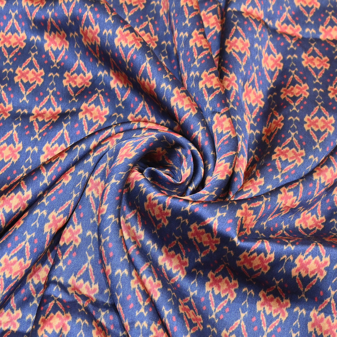 Elegant Modal Satin Digital Print Fabric 6 – Soft Luxury Designer Fabric - 001416- T10