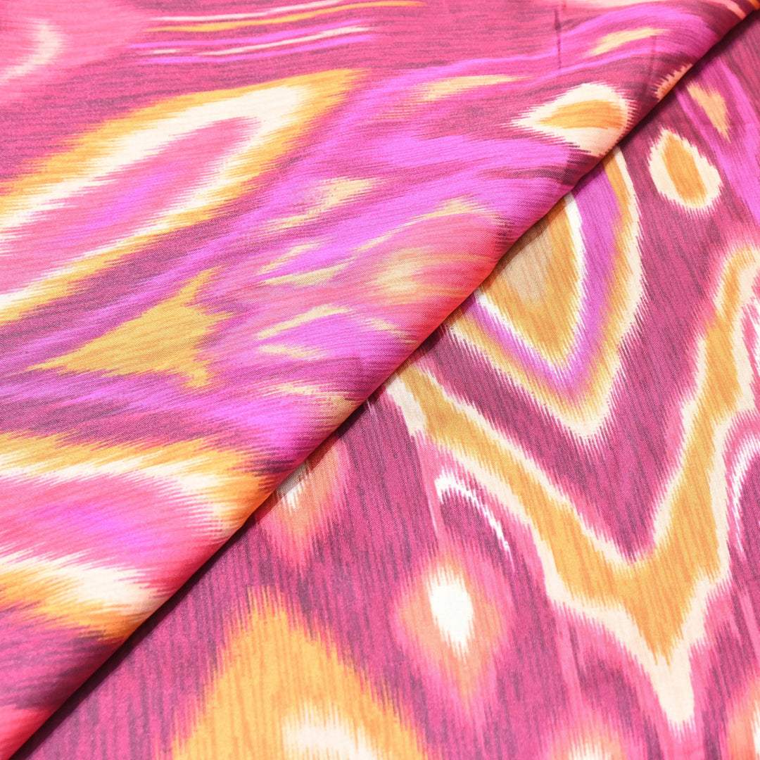 Elegant Modal Satin Digital Print Fabric 6 – Soft Luxury Designer Fabric - 001416- T7