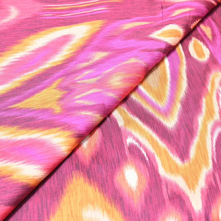 Elegant Modal Satin Digital Print Fabric 6 – Soft Luxury Designer Fabric - 001416- T7