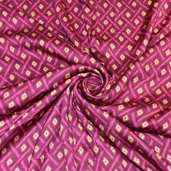Elegant Modal Satin Digital Print Fabric 6 – Soft Luxury Designer Fabric - 001416- T8