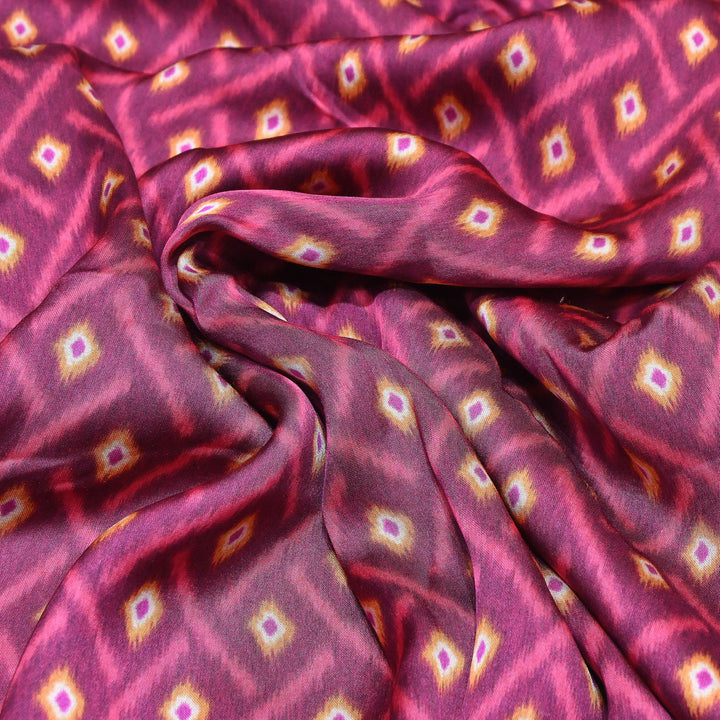 Elegant Modal Satin Digital Print Fabric 6 – Soft Luxury Designer Fabric - 001416- T8