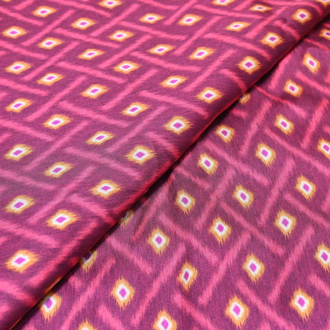 Elegant Modal Satin Digital Print Fabric 6 – Soft Luxury Designer Fabric - 001416- T8