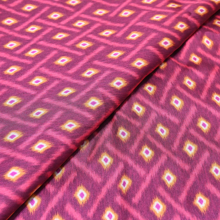 Elegant Modal Satin Digital Print Fabric 6 – Soft Luxury Designer Fabric - 001416- T8