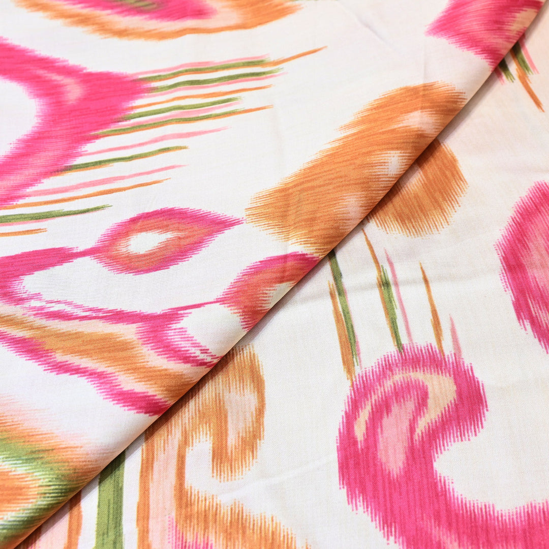 Elegant Modal Satin Digital Print Fabric 6 – Soft Luxury Designer Fabric - 001416- T13