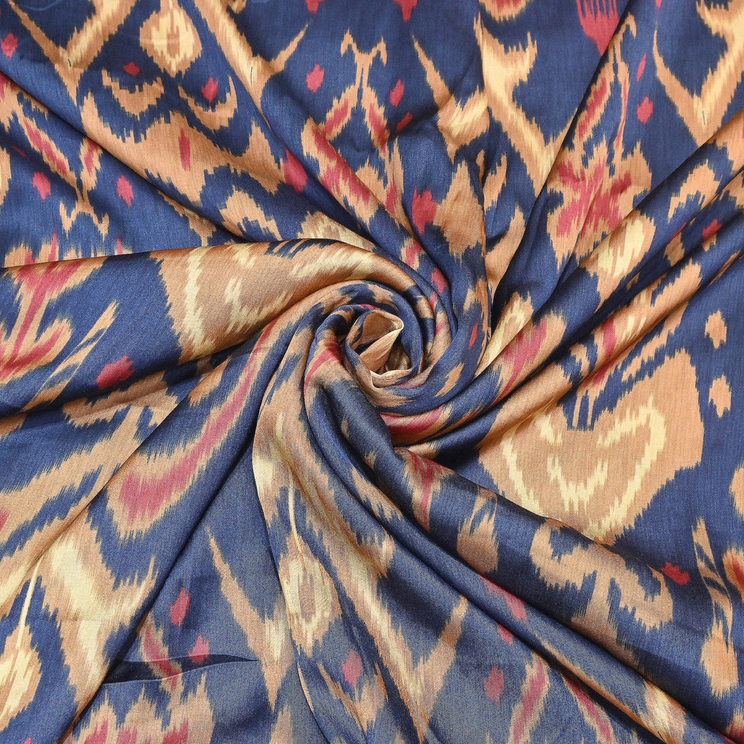 Elegant Modal Satin Digital Print Fabric 6 – Soft Luxury Designer Fabric - 001416- T9