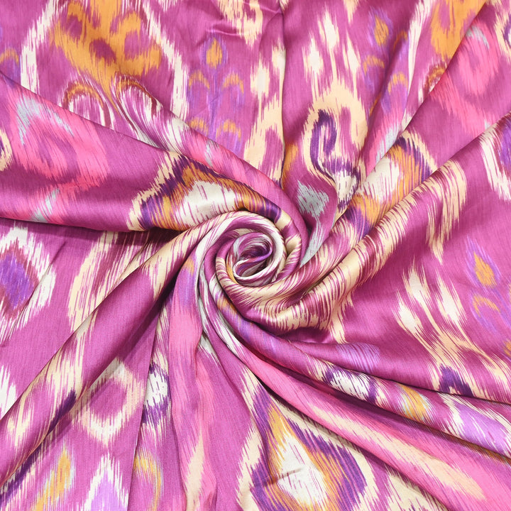 Elegant Modal Satin Digital Print Fabric 6 – Soft Luxury Designer Fabric - 001416- T6