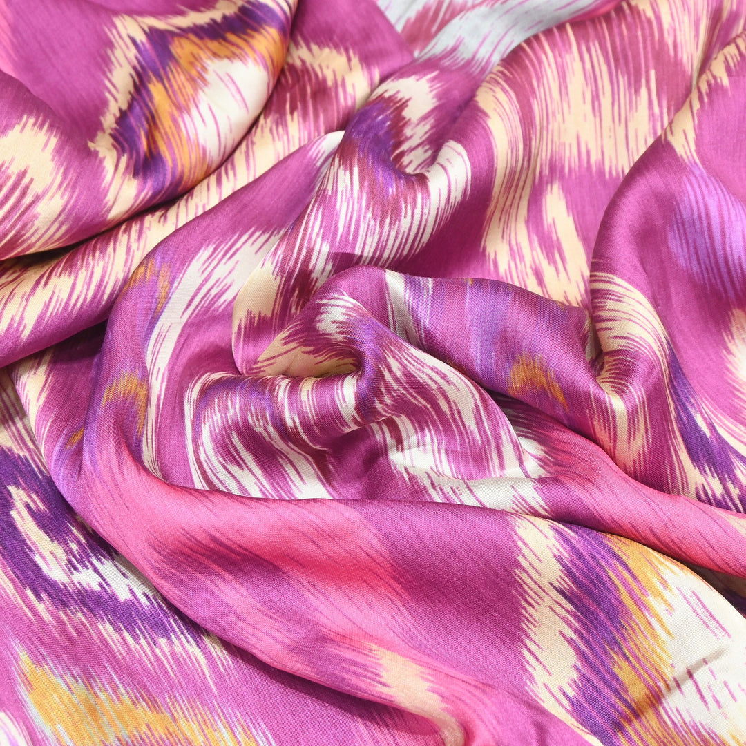 Elegant Modal Satin Digital Print Fabric 6 – Soft Luxury Designer Fabric - 001416- T6