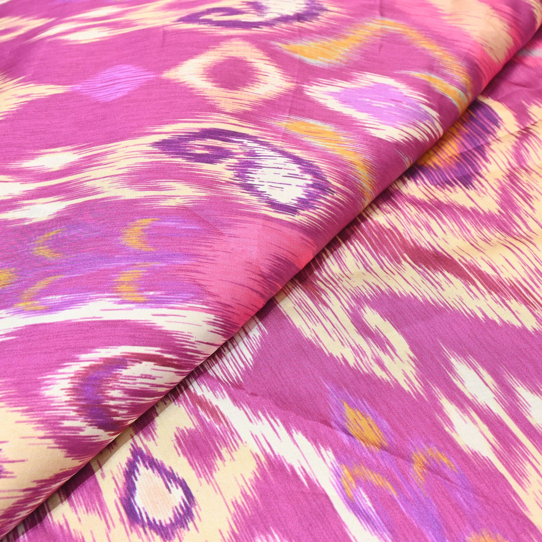 Elegant Modal Satin Digital Print Fabric 6 – Soft Luxury Designer Fabric - 001416- T6