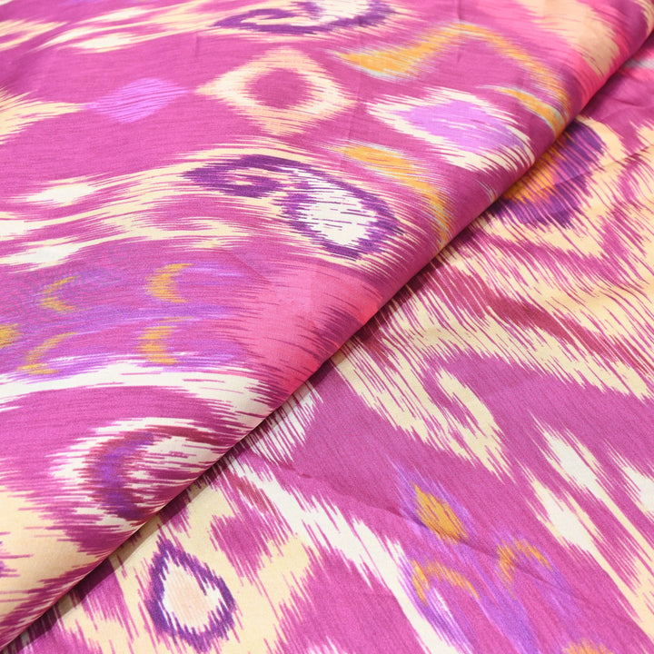 Elegant Modal Satin Digital Print Fabric 6 – Soft Luxury Designer Fabric - 001416- T6
