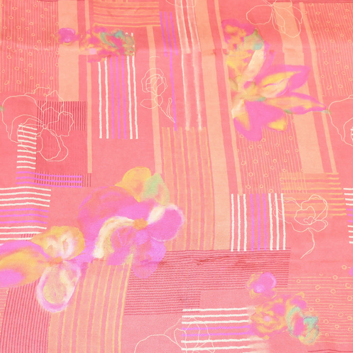 Elegant Modal Satin Digital Print Fabric 6 – Soft Luxury Designer Fabric - 001416- T11