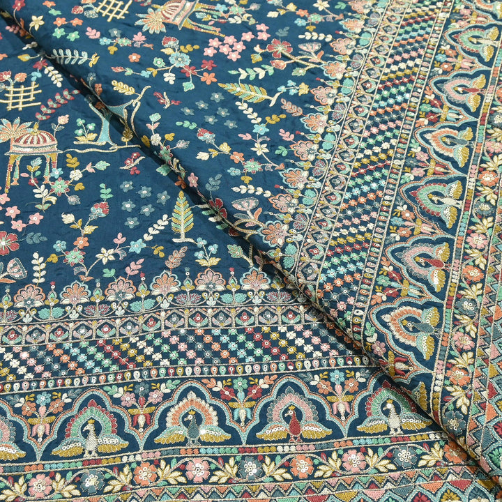 Premium Dyed Bamberg Raw Silk Thread Embroidery Fabric | D30519-1