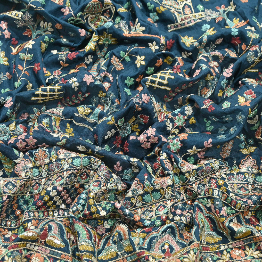 Premium Dyed Bamberg Raw Silk Thread Embroidery Fabric | D30519-1
