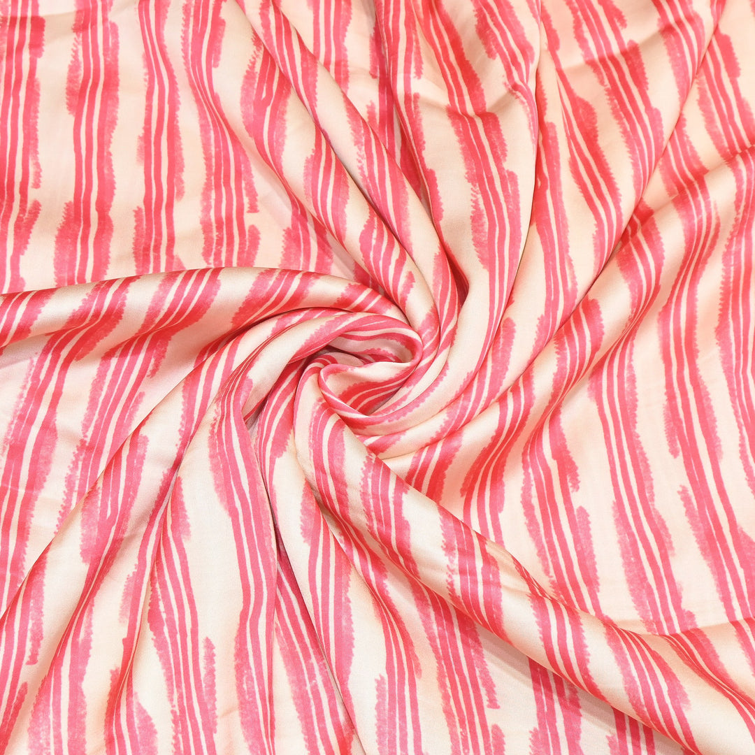 Elegant Modal Satin Digital Print Fabric 6 – Soft Luxury Designer Fabric - 001416- T12