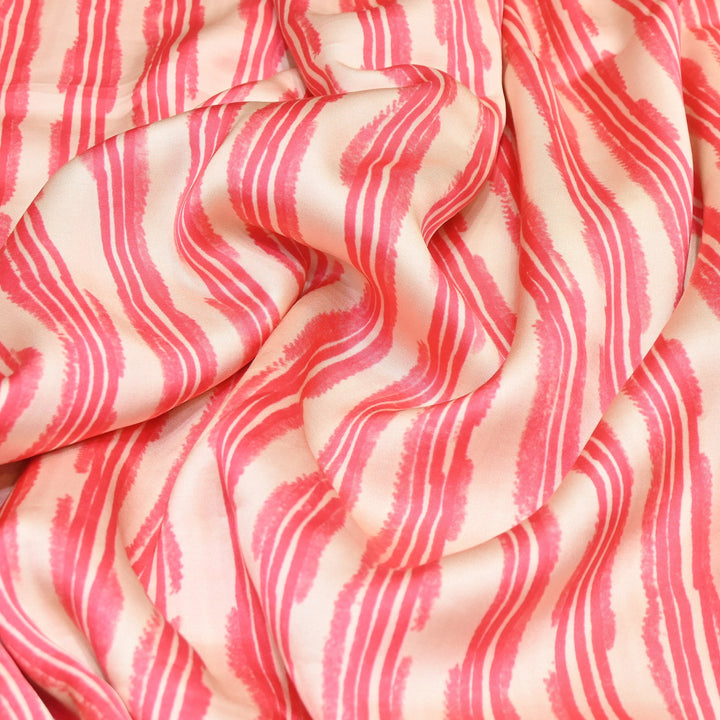Elegant Modal Satin Digital Print Fabric 6 – Soft Luxury Designer Fabric - 001416- T12