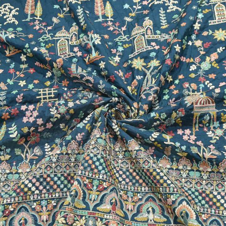 Premium Dyed Bamberg Raw Silk Thread Embroidery Fabric | D30519-1