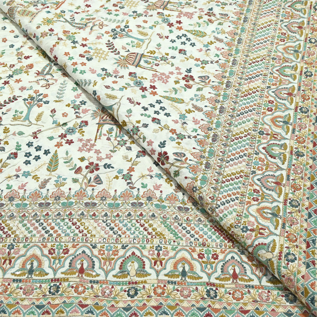 Premium Dyed Bamberg Raw Silk Thread Embroidery Fabric | D30519-2