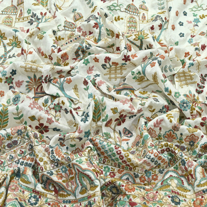 Premium Dyed Bamberg Raw Silk Thread Embroidery Fabric | D30519-2