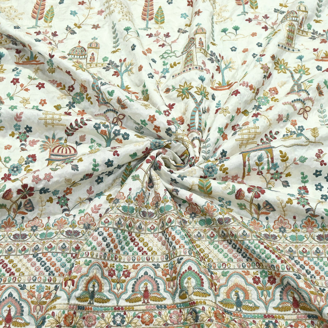 Premium Dyed Bamberg Raw Silk Thread Embroidery Fabric | D30519-2