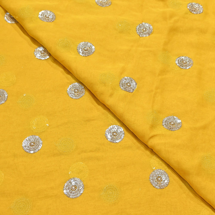 Premium Dyed Georgette Buti Sequins Embroidery Fabric | AC9625-1
