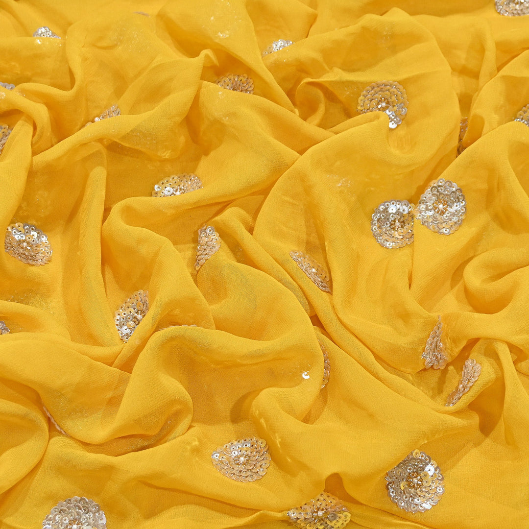 Premium Dyed Georgette Buti Sequins Embroidery Fabric | AC9625-1