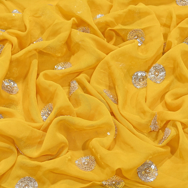 Premium Dyed Georgette Buti Sequins Embroidery Fabric | AC9625-1