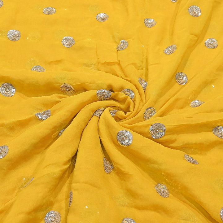 Premium Dyed Georgette Buti Sequins Embroidery Fabric | AC9625-1