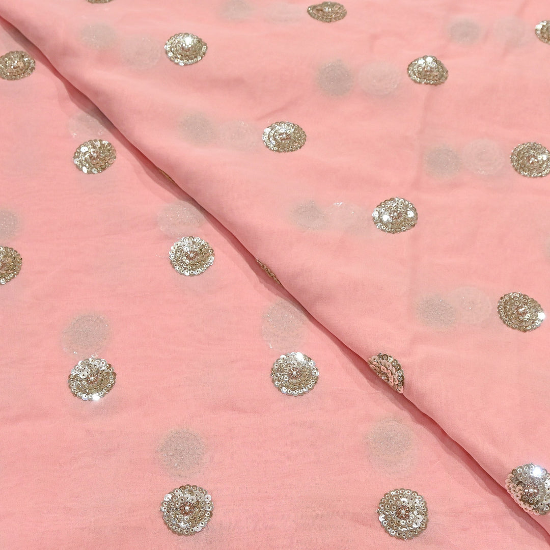 Premium Dyed Georgette Buti Sequins Embroidery Fabric | AC9625-2