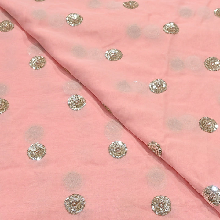 Premium Dyed Georgette Buti Sequins Embroidery Fabric | AC9625-2