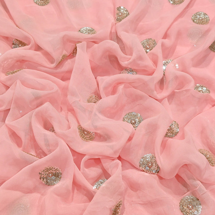 Premium Dyed Georgette Buti Sequins Embroidery Fabric | AC9625-2
