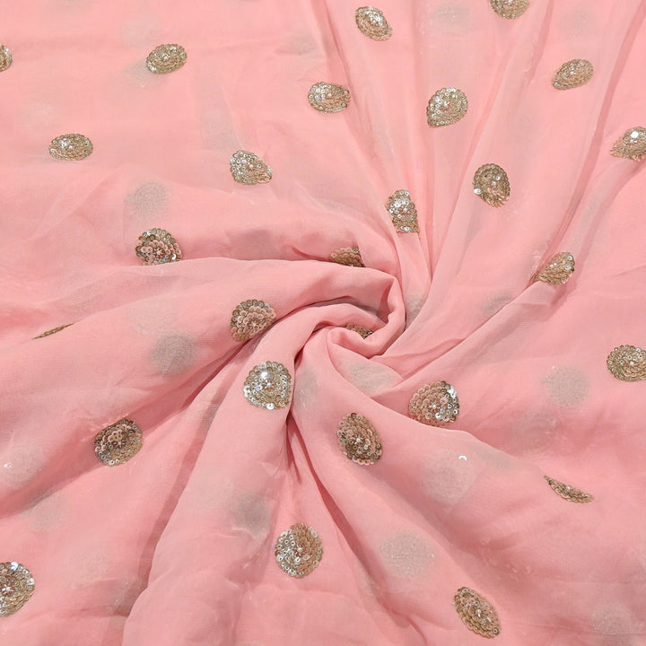 Premium Dyed Georgette Buti Sequins Embroidery Fabric | AC9625-2