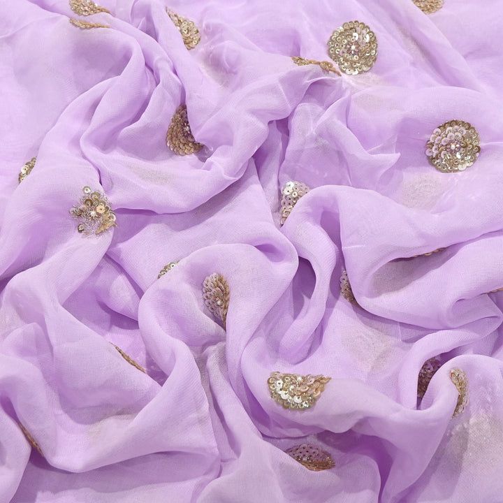 Premium Dyed Georgette Buti Sequins Embroidery Fabric | AC9625-3