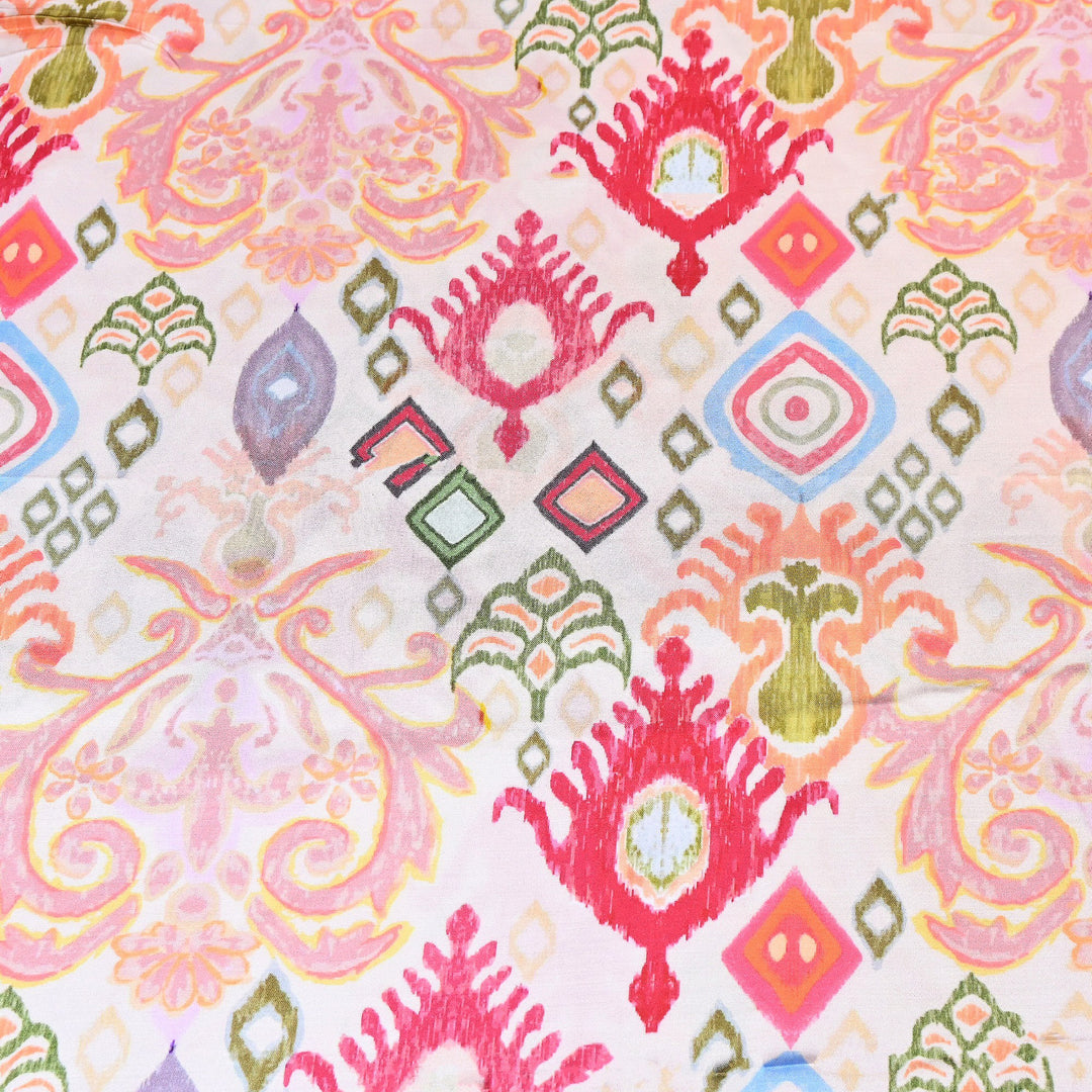 Elegant Modal Satin Digital Print Fabric 6 – Soft Luxury Designer Fabric - 001416- T4