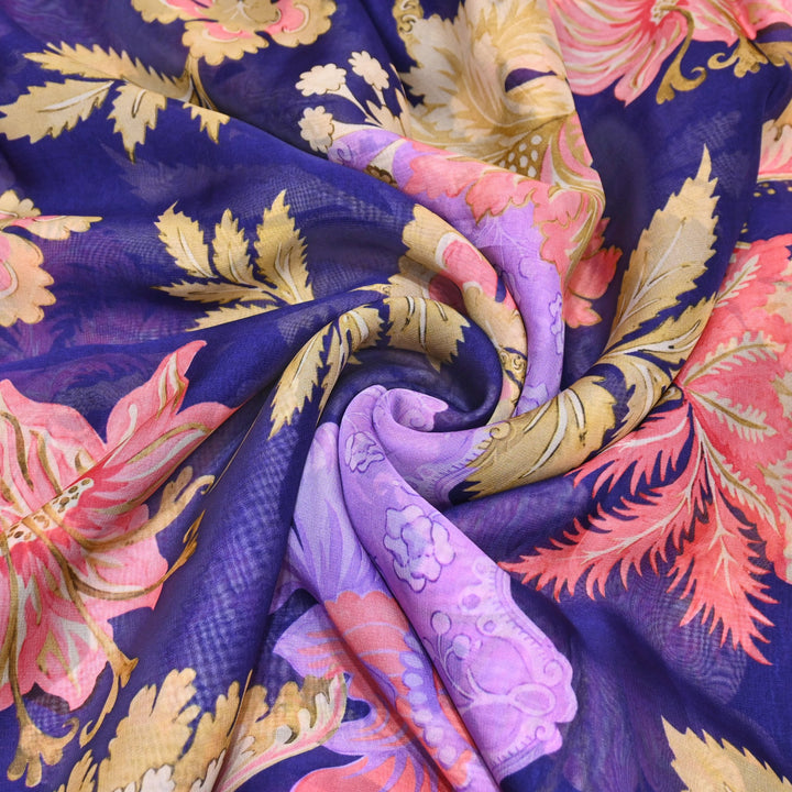 Premium Viscose Organza Digital Print Floral Designer Fabric 001665-20