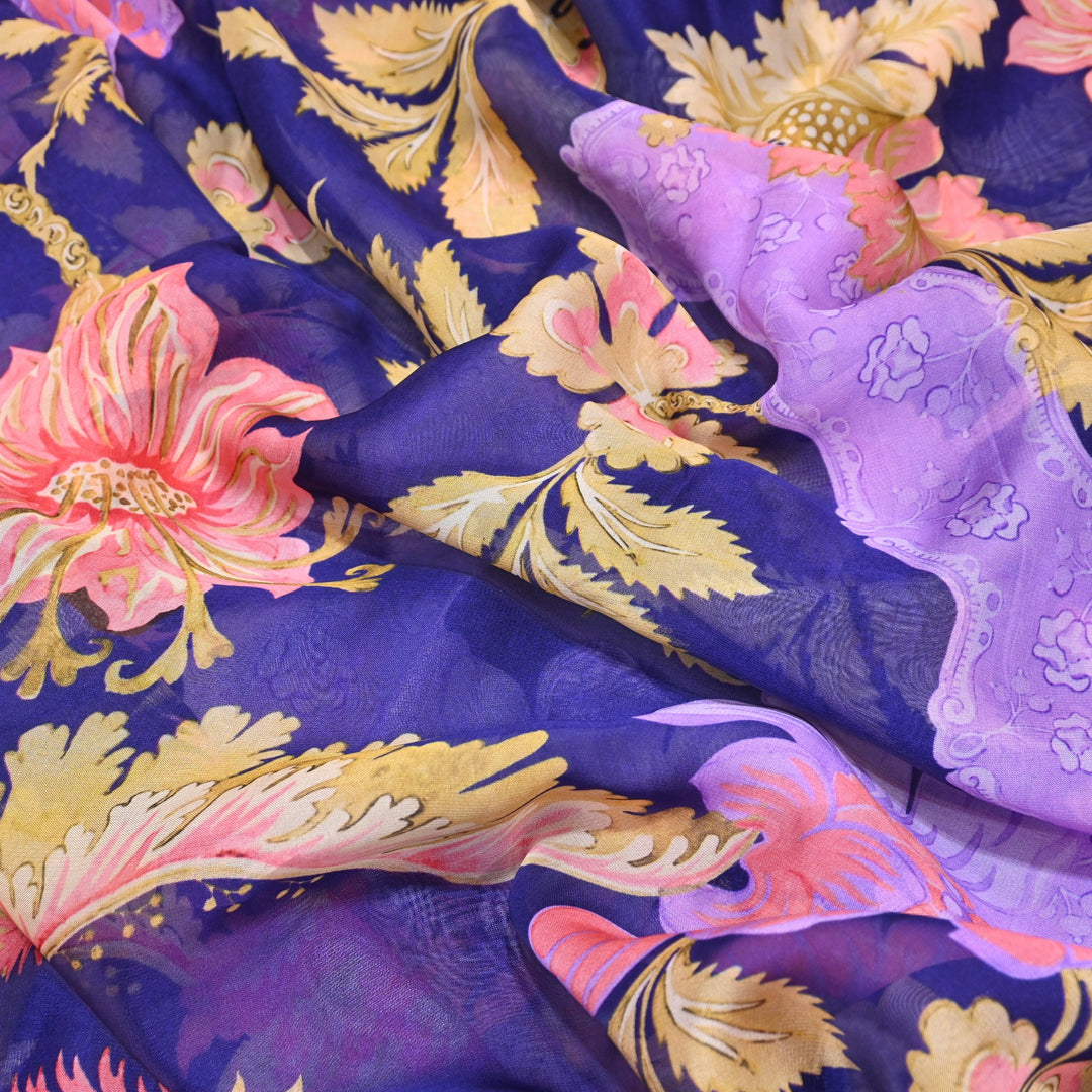 Premium Viscose Organza Digital Print Floral Designer Fabric 001665-20