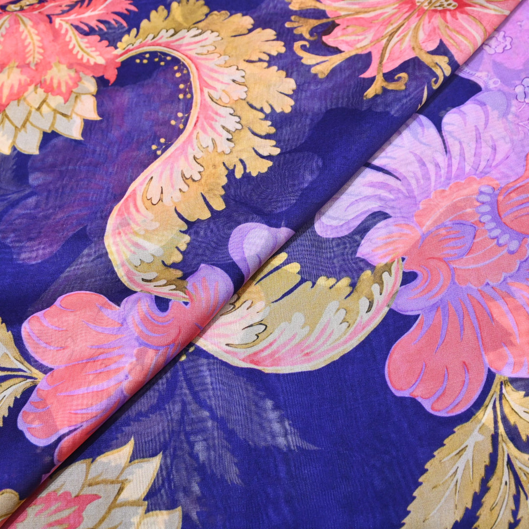 Premium Viscose Organza Digital Print Floral Designer Fabric 001665-20