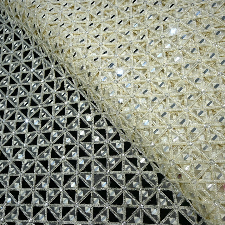 Net Cutwork Mirror & Cutdana Embroidery Fabric