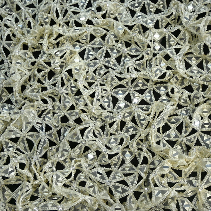 Net Cutwork Mirror & Cutdana Embroidery Fabric