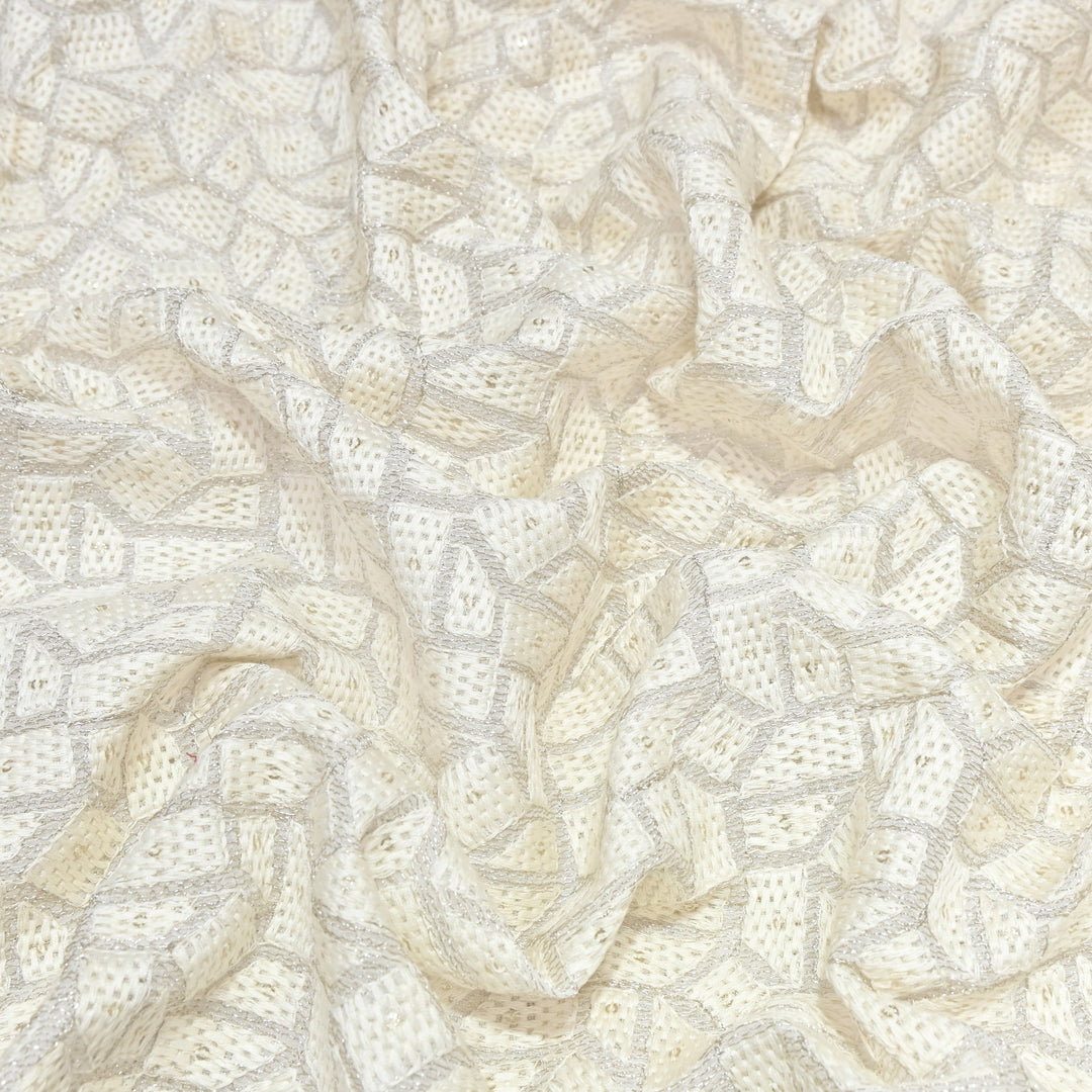 Dyeable Georgette Thread & Sequins Embroidery Fabric 44" – Elegant Designer Fabric ✨ - SCOR288