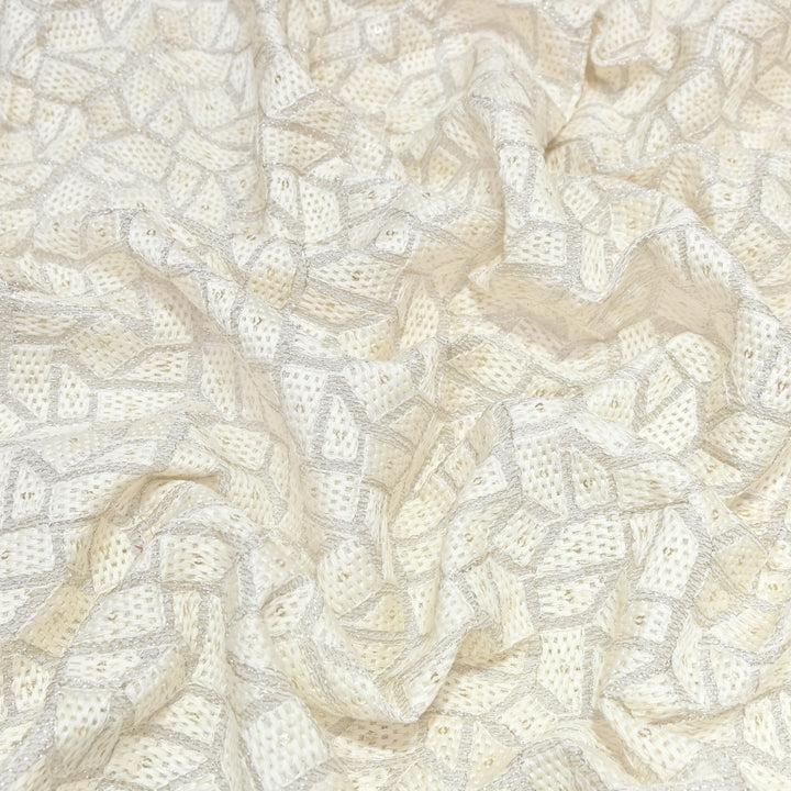 Dyeable Georgette Thread & Sequins Embroidery Fabric 44" – Elegant Designer Fabric ✨ - SCOR288