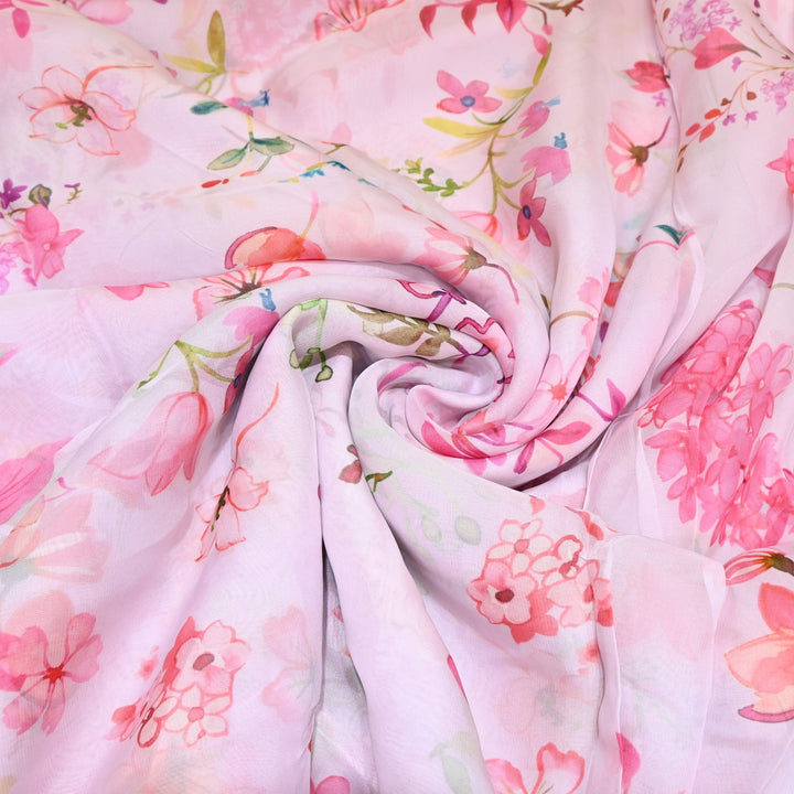 Premium Viscose Organza Digital Print Floral Designer Fabric 001665-3