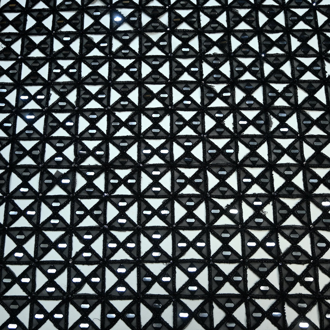 Net Cutwork Mirror & Cutdana Embroidery Fabric