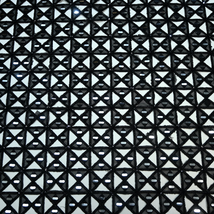 Net Cutwork Mirror & Cutdana Embroidery Fabric